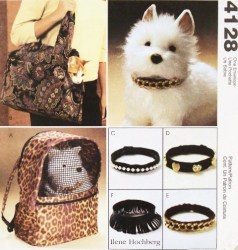 4128 SMALL PET DOG CAT CARRIERS,FELT COLLARS PATTERN